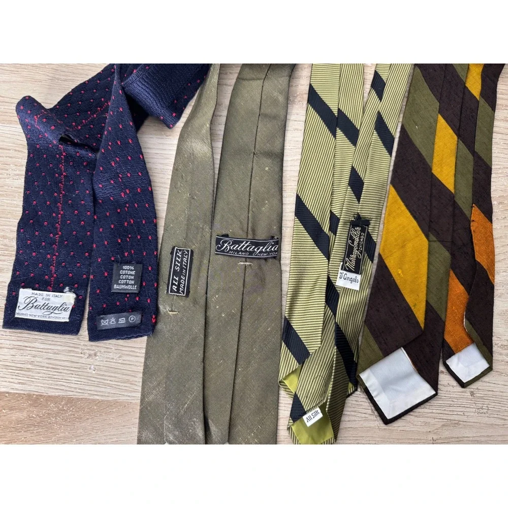 Mens Designer Tie Lot 10pc Valentino Zegna Brioni Silk & Cotton Luxury Vintage